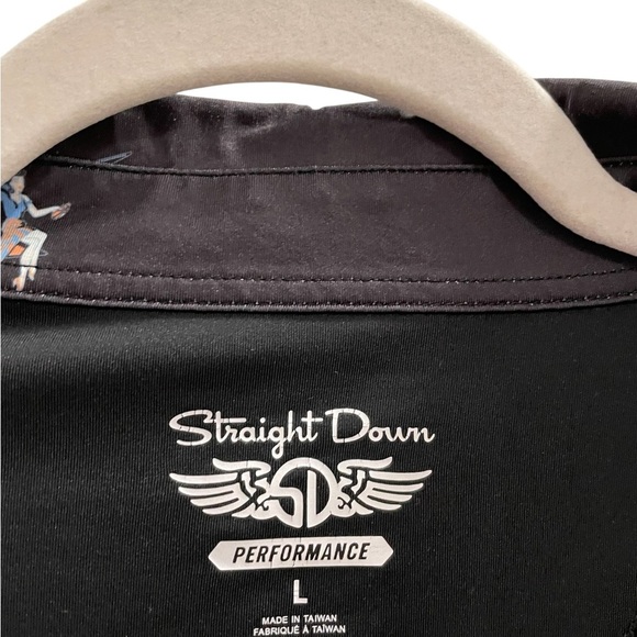 STRAIGHT DOWN Performance Golf Polo Martini Print Size Large - Picture 7 of 7